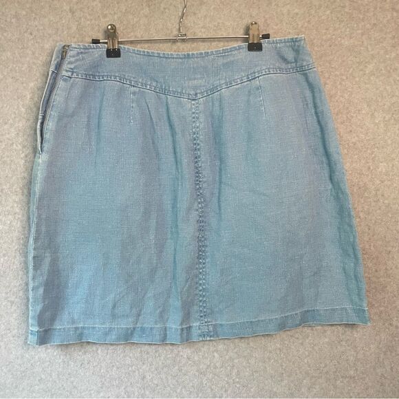 Vintage Jones Jeans Y2K Linen Denim Mini Skirt Size 14 - Picture 2 of 8